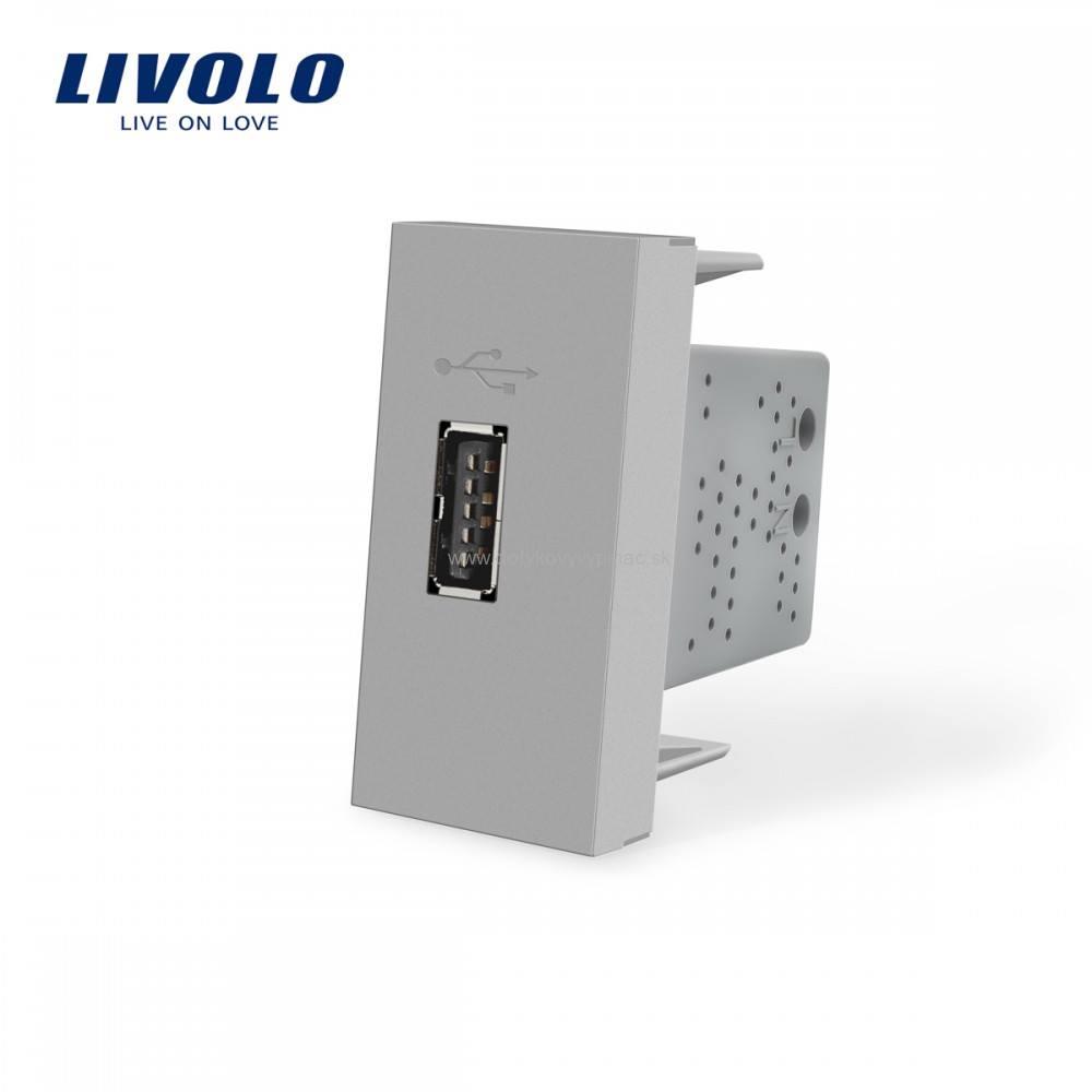 USB nabíjačka - polmodul čierny