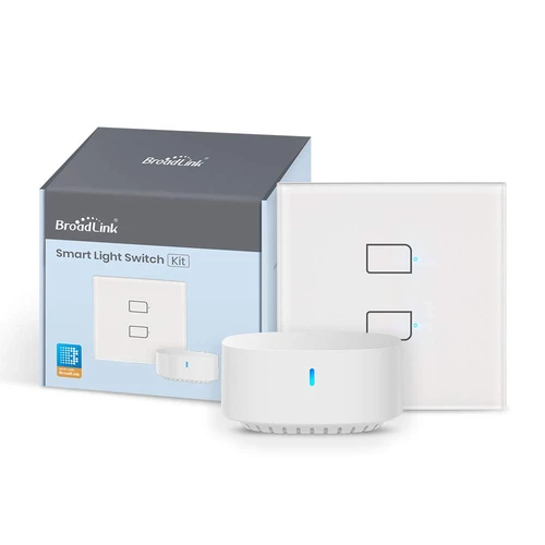 BroadLink 2-kanálový dotykový vypínač na diaľkové ovládanie + BroadLink S3 Smart hub