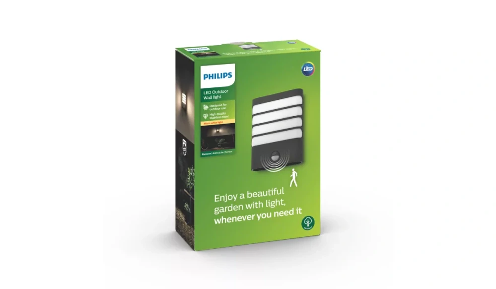 Philips Raccoon nástenné svietidlo 3W s PIR senzorom