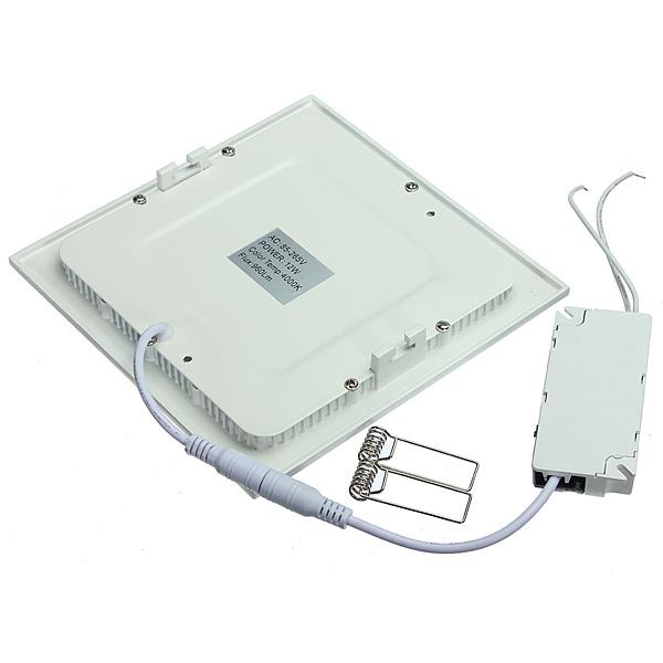 LED panel zapustený štvorec biely 12W 6000K