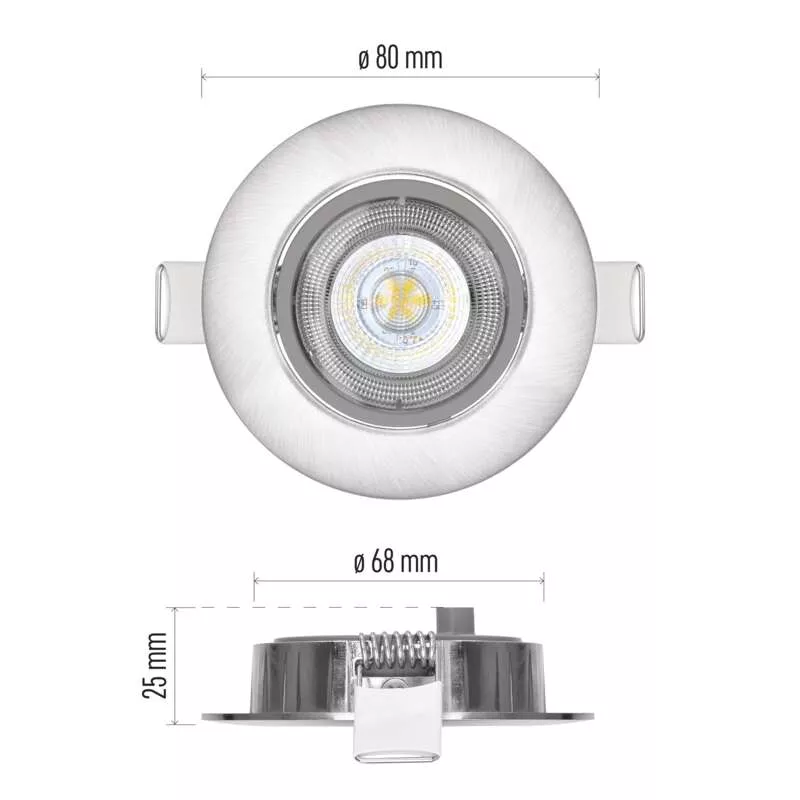 EMOS LED bodové svietidlo Exclusive strieborné, kruh 5W TB