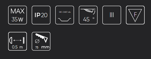 Podhľadové svietidlo polohovateľné ELLEGANCE - štvorec matná biela