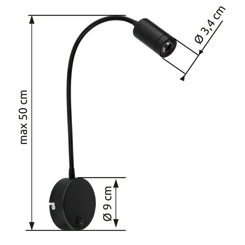 GLOBO 57311B - nástenné svietidlo MILLY 1x3W/230V