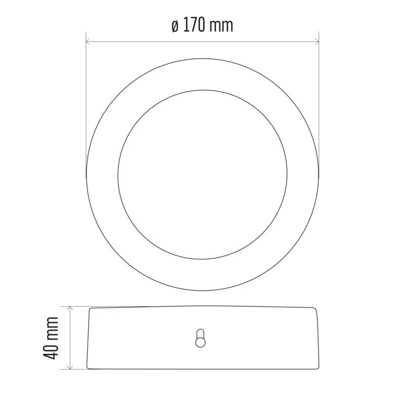 LED panel 170mm, kruhový prisadený strieborný, 12,5W neutr. b.