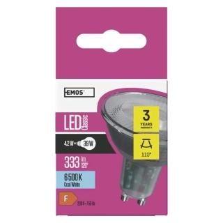 LED žiarovka Classic 4,2W GU10 studená biela