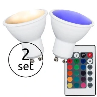 GLOBO set 2ks RGB LED žiaroviek s ďiaľkovým ovládaním