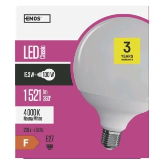 LED žiarovka Classic Globe 18W E27 neutrálna biela